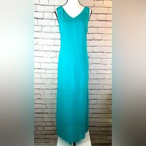 Gianni Bini Teal Blue Sheath Dress Maxi Dress size 8 Demur